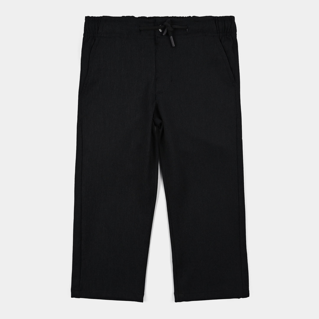 Boys Cotton Twill Pant Poly - BLACK