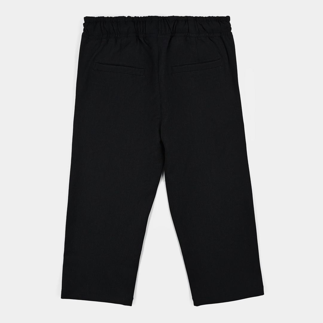 Boys Cotton Twill Pant Poly - BLACK