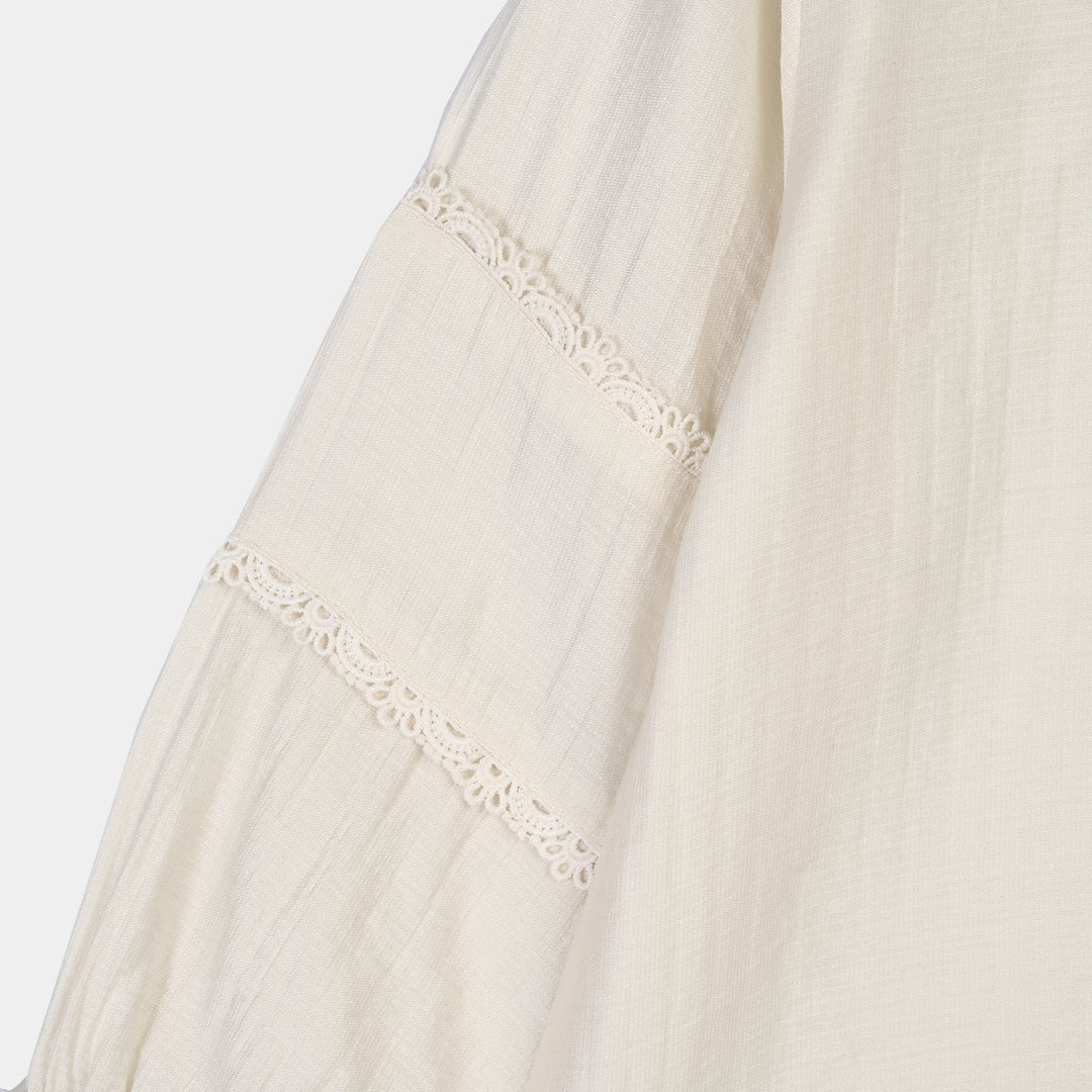 Girls Seersucker Co-Ord Set Caramel-Off White