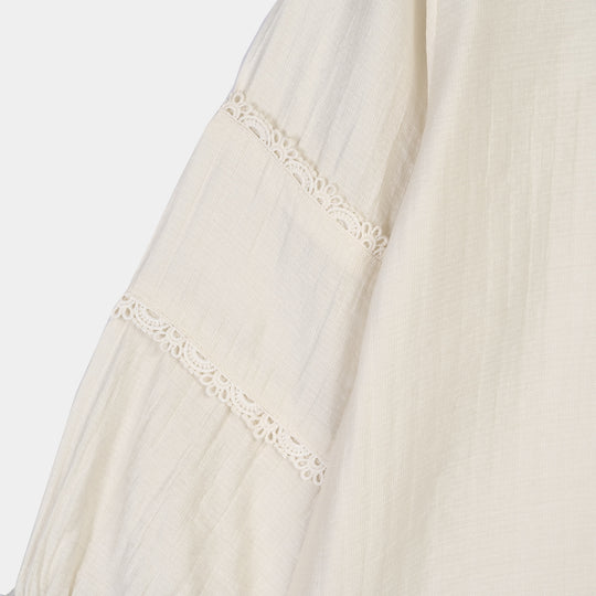 Girls Seersucker Co-Ord Set Caramel-Off White