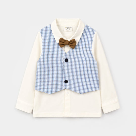 Infant Boys Cotton Interlock 3 - PC 320 - 025 - White & Brown