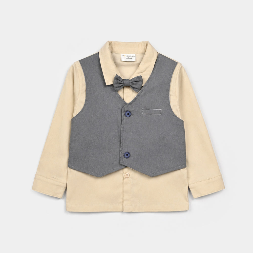Infant Boys Cotton Interlock 3 - PC 320 - 030 - Grey & Beige