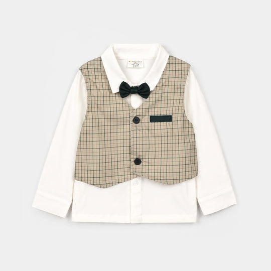 Boys Cotton Interlock 3 - PC 320 - 028 - White & Green