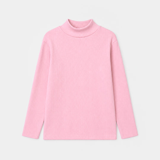 Girls 2x1 Rib Turtle Neck - PINK
