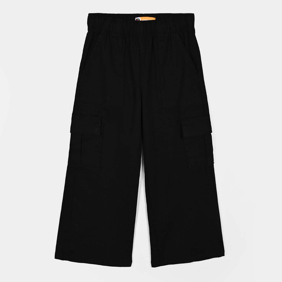Girls Cotton Twill Pant Jet-BLACK
