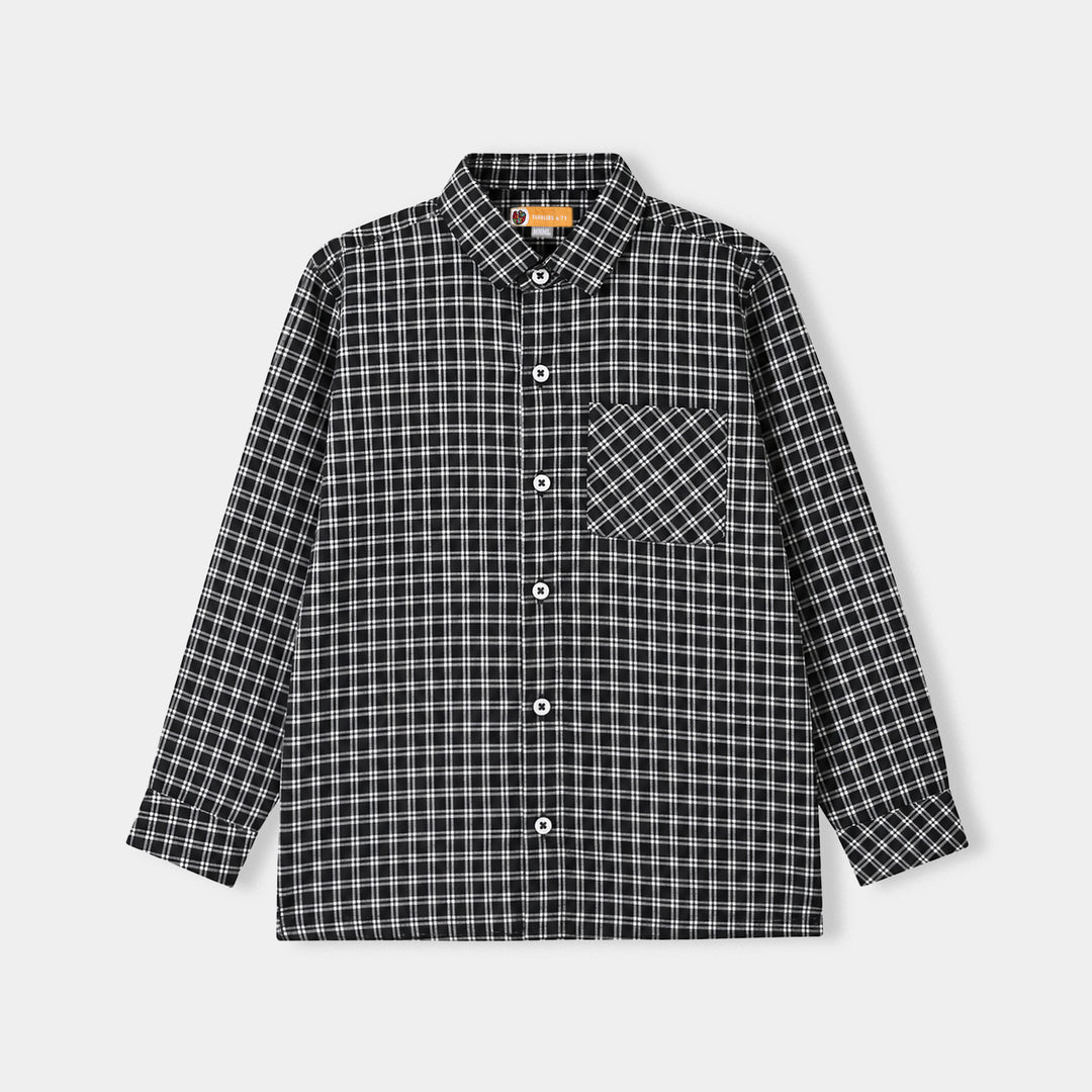 Boys Yarn Dyed Shirt (Grey Check)
