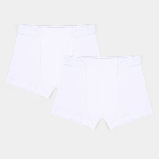 Boys Cotton Jersey Basic Boxer 1-Pack Of 2-White