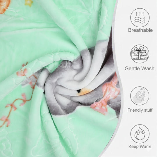 Elephant Aqua Green Baby Blanket | 100x130