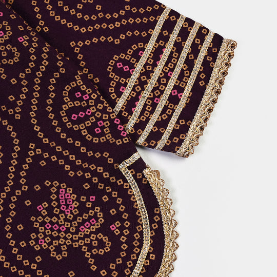 Girls Chikankari 2Pcs Rani-Purple