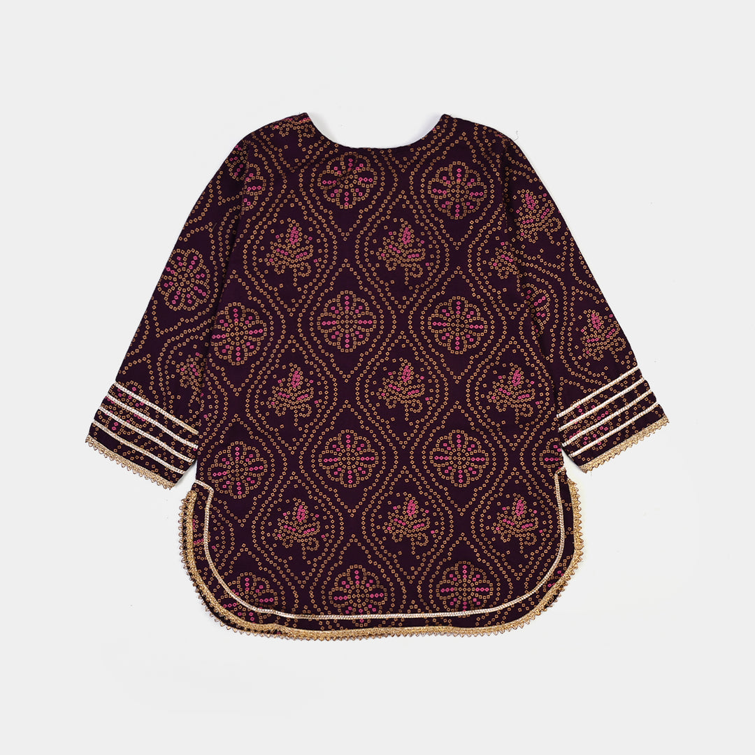 Girls Chikankari 2Pcs Rani-Purple