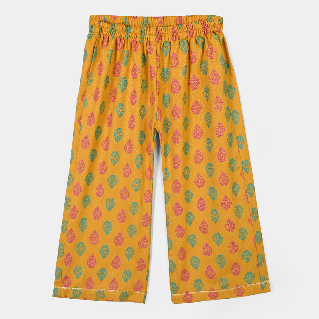 Girls Chikankari 2Pcs Sur-Mustard