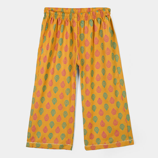 Girls Chikankari 2Pcs Sur-Mustard