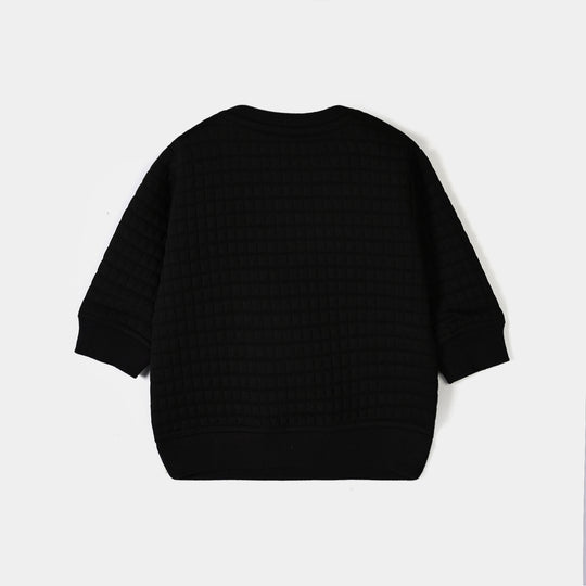 Infant Boys Quilted Sweatshirt Built for Adventure-BLACK