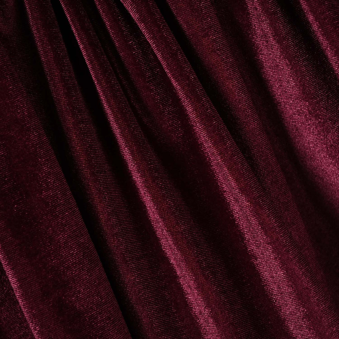 Girls Velvet Emb Top Floral-MAROON