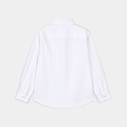 Boys Cotton Twill Formal Shirt-White