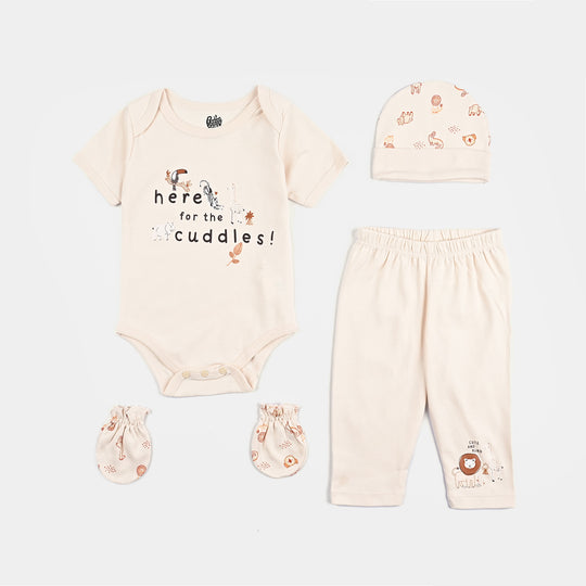 Infant Boys Cotton Interlock Set 4 Pcs Safari-Dew