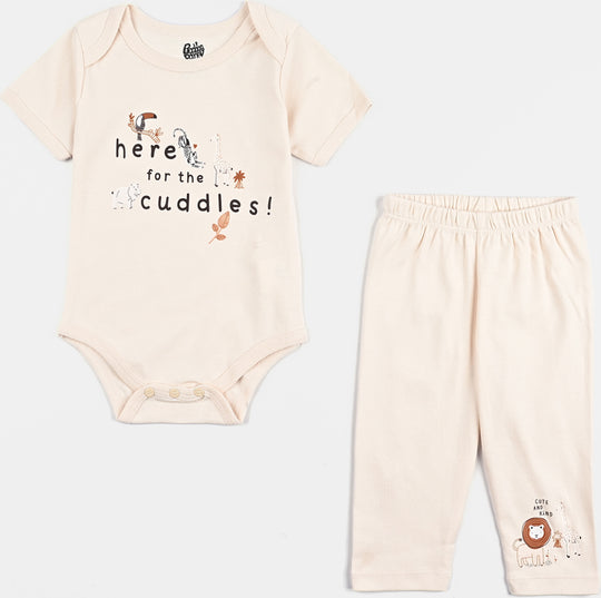 Infant Boys Cotton Interlock Set 4 Pcs Safari-Dew