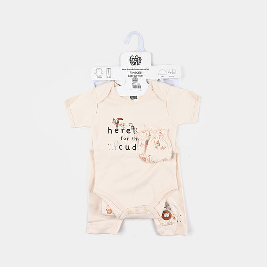Infant Boys Cotton Interlock Set 4 Pcs Safari-Dew