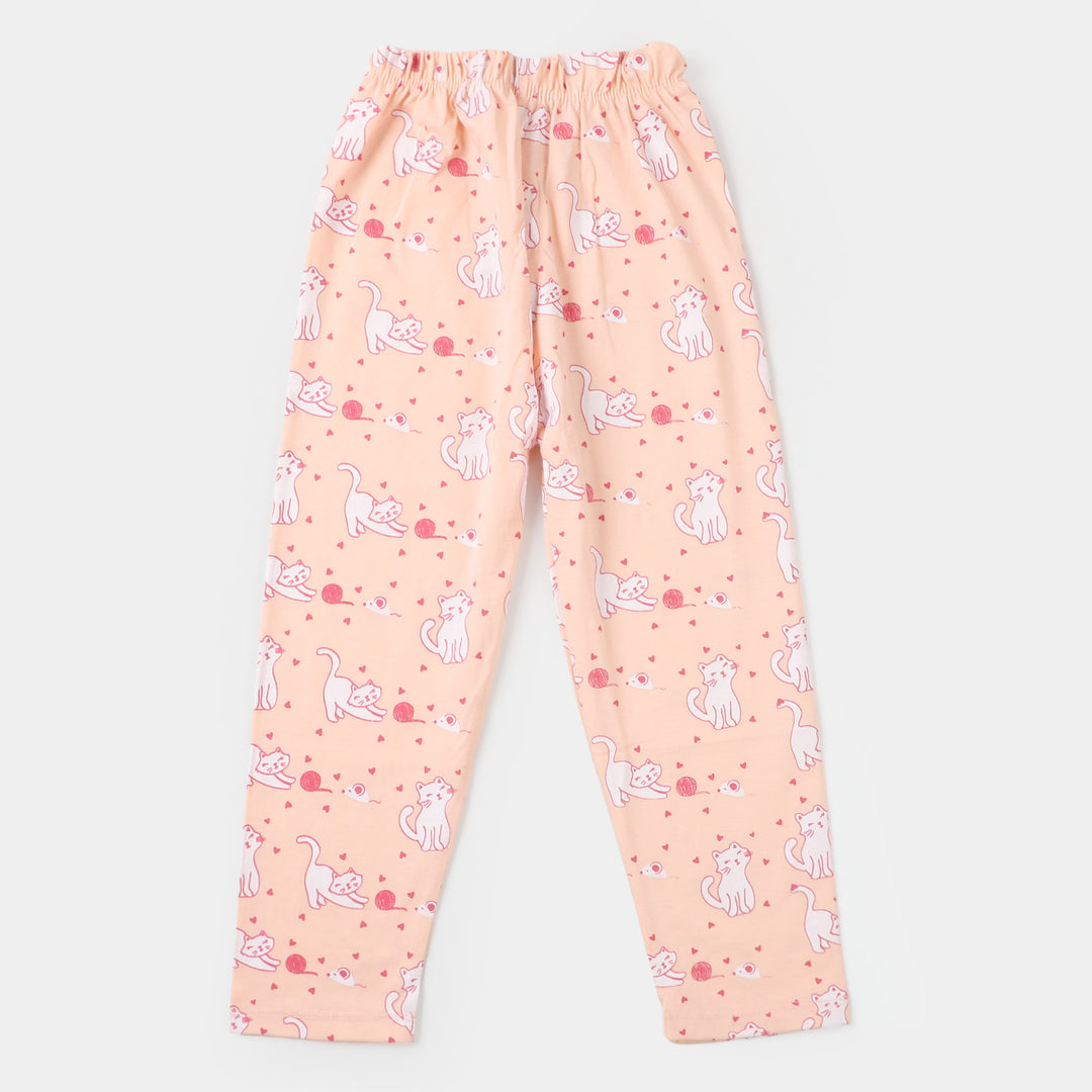 Girls Knitted Night Suit Sleepy - Light Peach