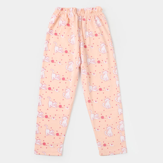 Girls Knitted Night Suit Sleepy - Light Peach
