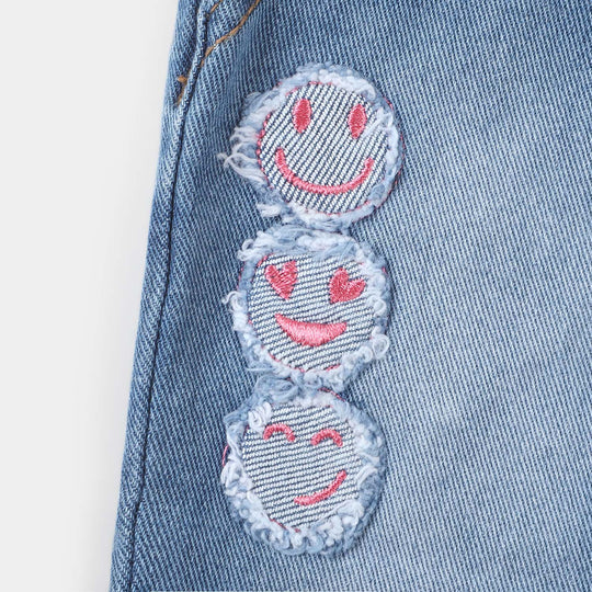 Infant Girls Denim Pant  - Ice Blue