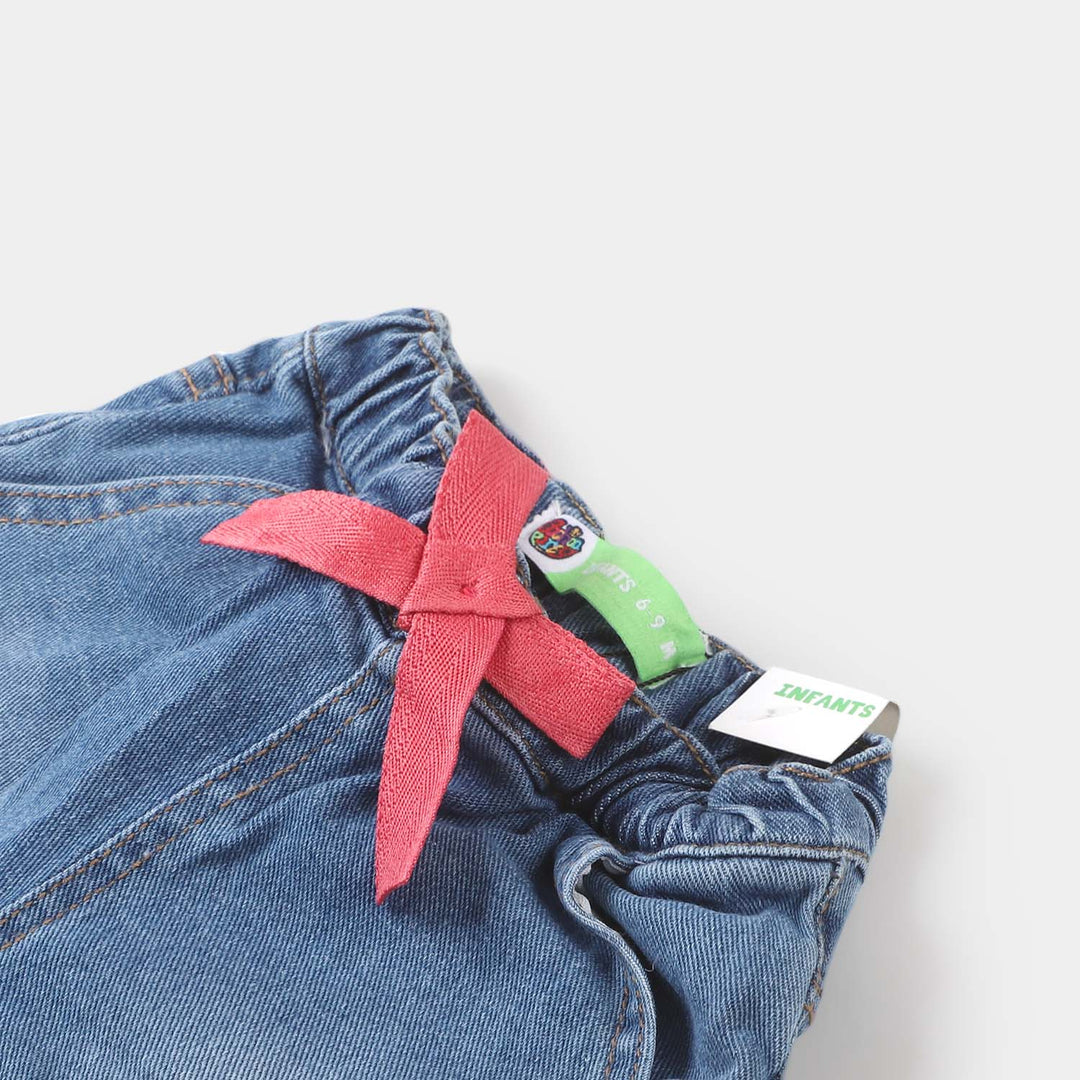 Infant Girls Denim Pant  - Ice Blue