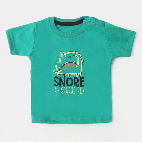 Infant Boys Knitted Night Suit Snore-Rex - Holly Green