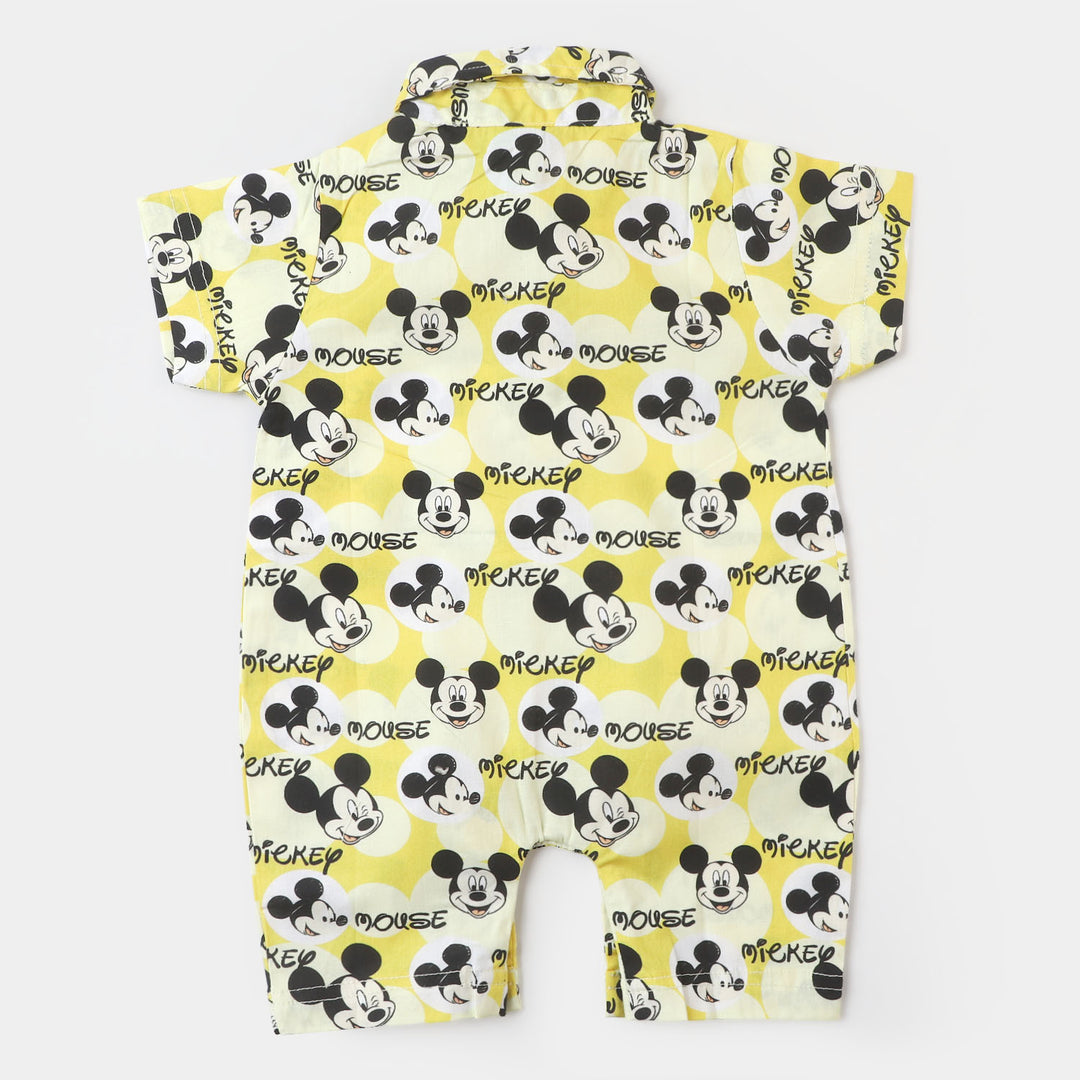 Infant Boys Woven Romper - Yellow