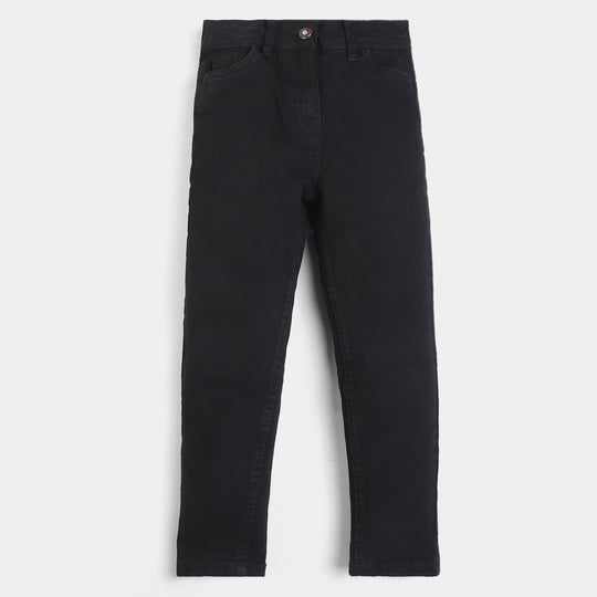 Girls Denim Pant Basic F-23-BLACK
