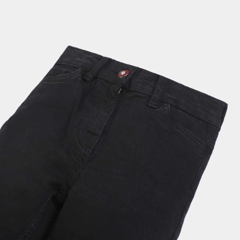 Girls Denim Pant Basic F-23-BLACK