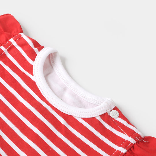 Infant Girls Knitted Romper Watermelon - White