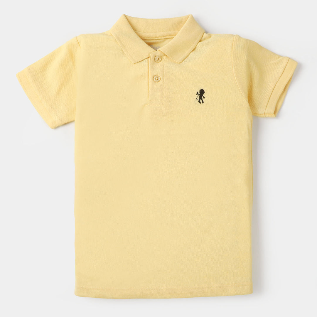 Boys Basic Polo T-Shirt - Light Yellow