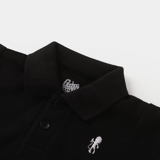 Infant Boys Basic Polo T-Shirt  - BLACK