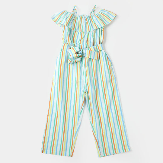 Girls Cotton Lining Jumpsuit - Multi