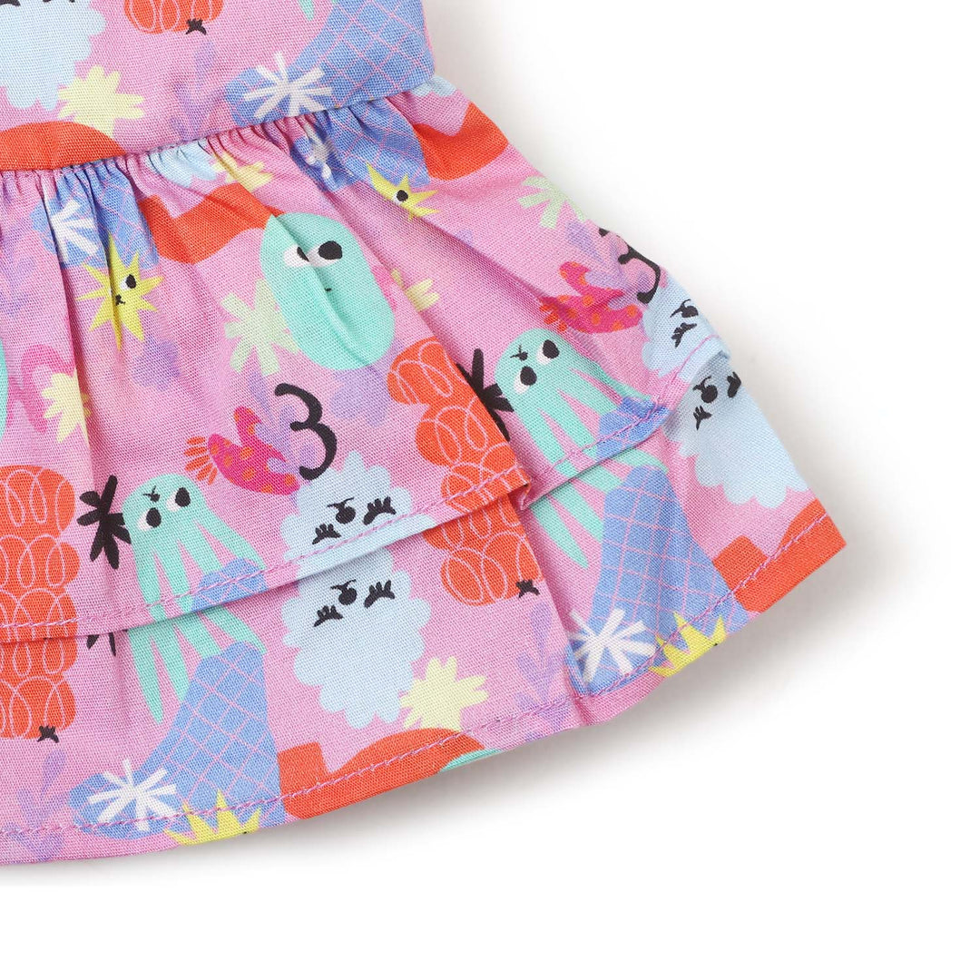 Girls Digital Print Casual Top - Multi