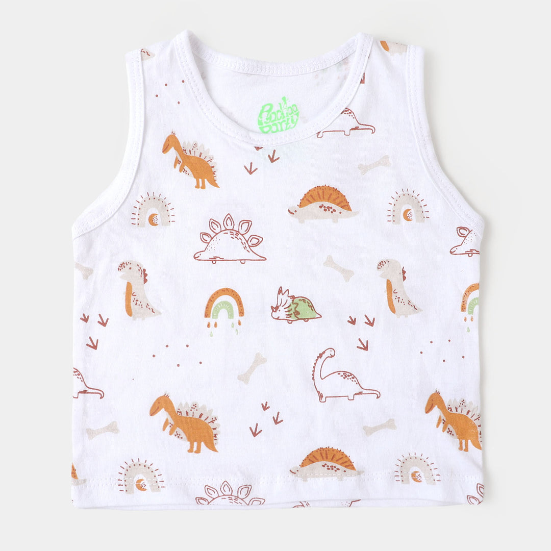 Infant Boys Jersey 4 Pieces Set Dino - White