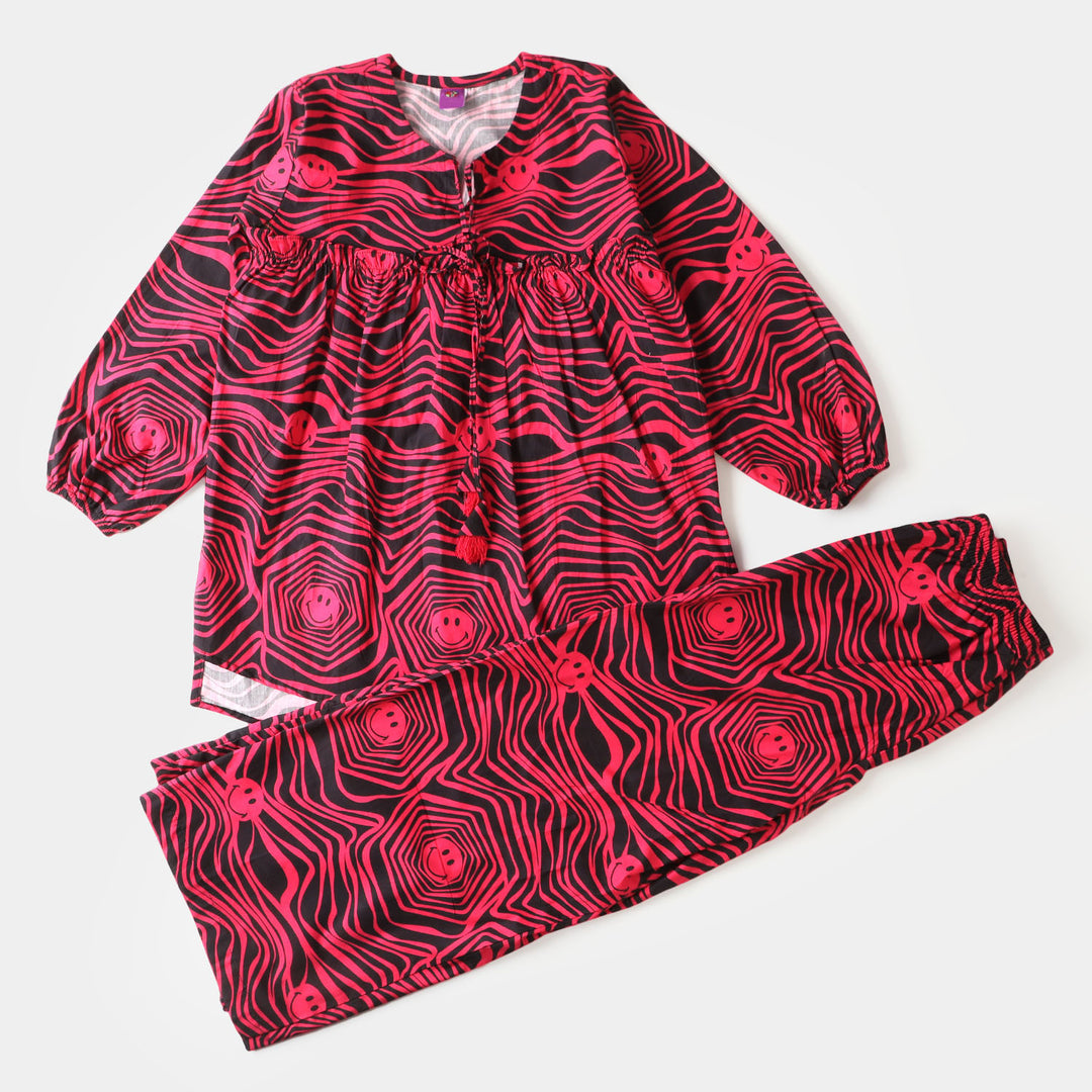 Teens Girls Cotton 2PC Suit - Magenta