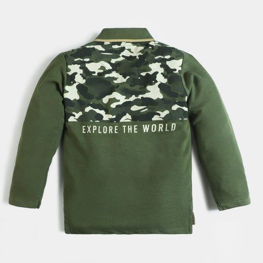 Boys Cotton Polo T-Shirt Navigator - Green