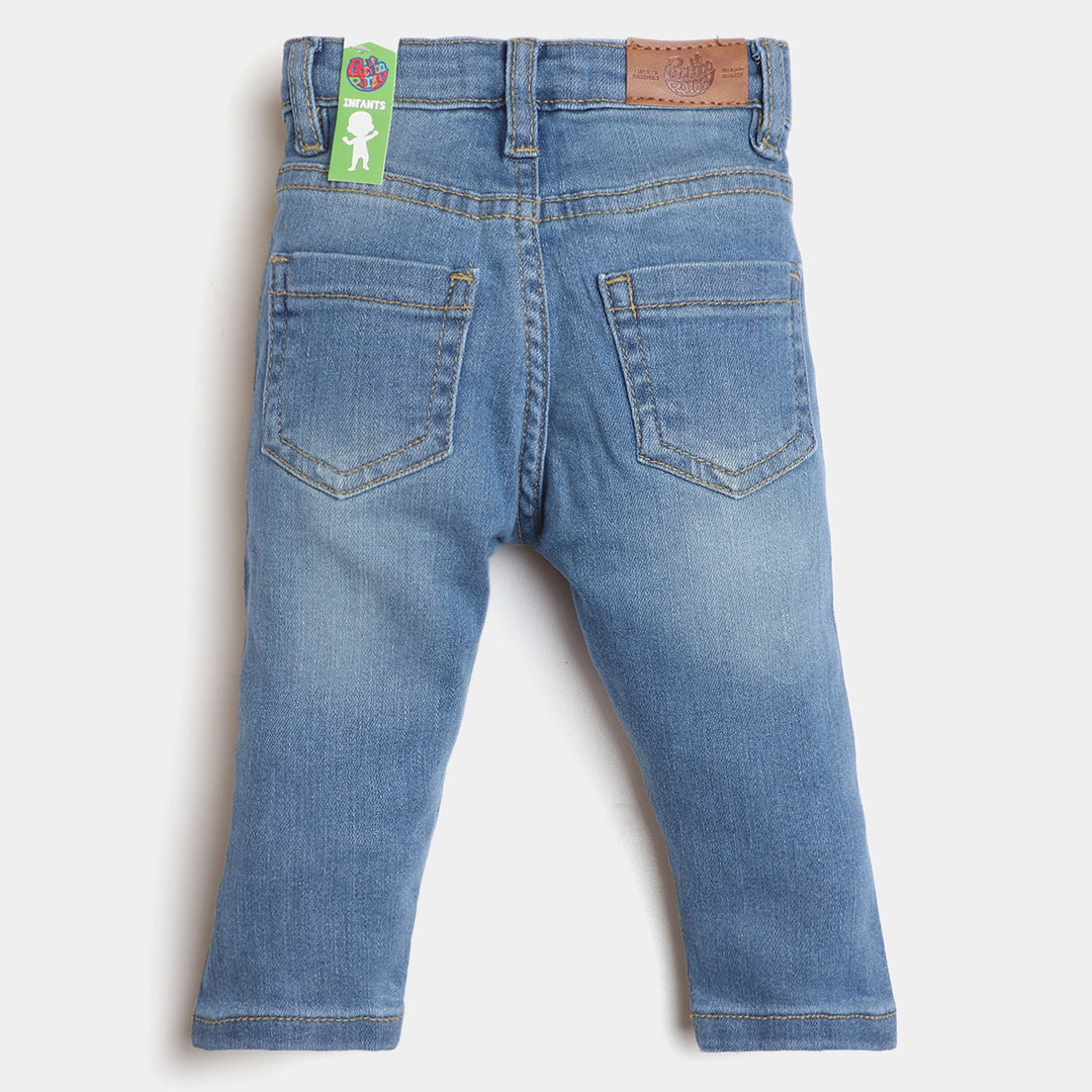 Infant Girls Denim Pant Love-Ice Blue
