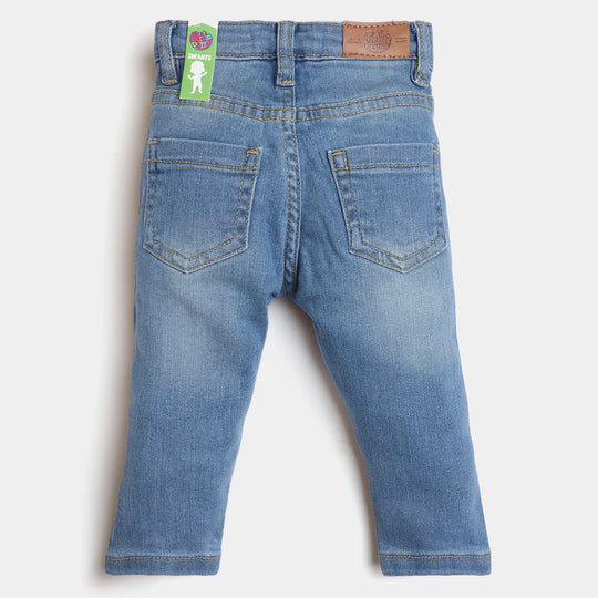 Infant Girls Denim Pant Love-Ice Blue