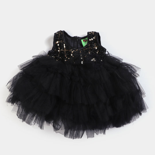 Infant Girls Fancy Frock Classic-BLACK