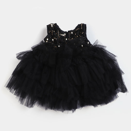 Infant Girls Fancy Frock Classic-BLACK