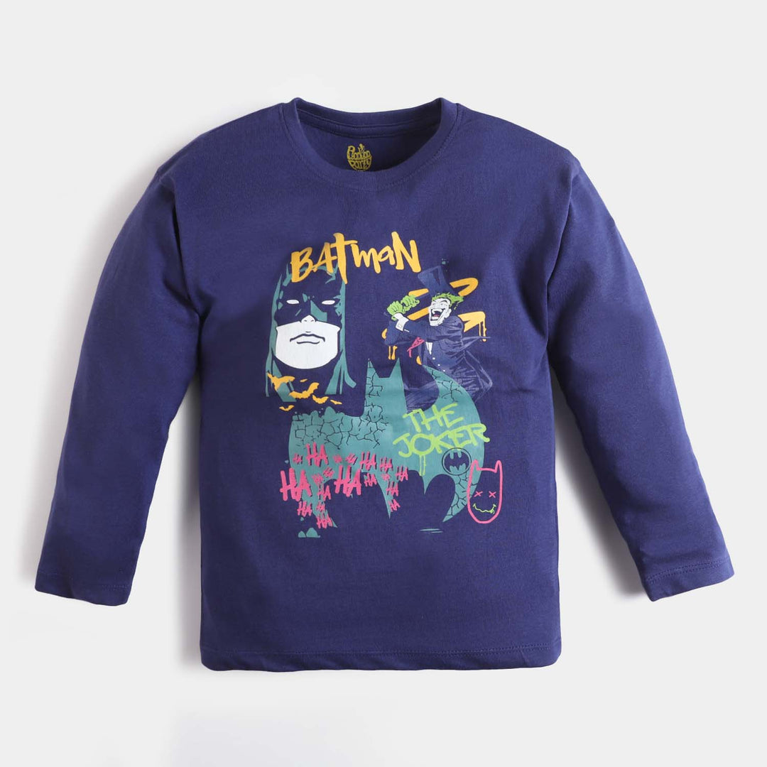 Boys Cotton T-Shirt F/S Character -Navy Blue