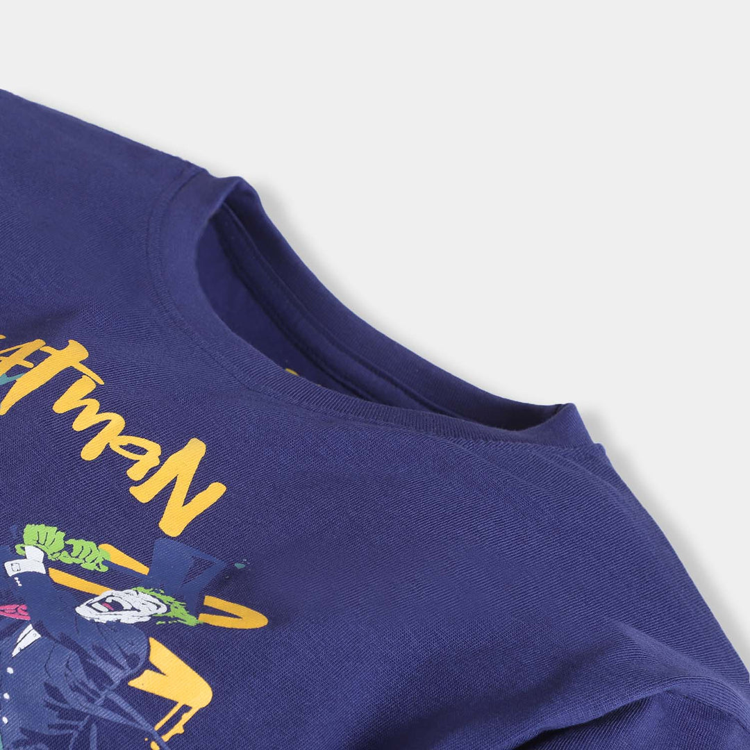 Boys Cotton T-Shirt F/S Character -Navy Blue
