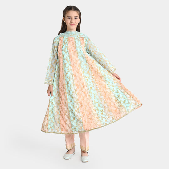 Girls Chiffon 3PCs Suit MAH-Peaker-Multi