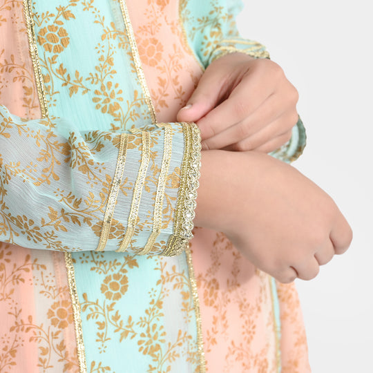 Girls Chiffon 3PCs Suit MAH-Peaker-Multi