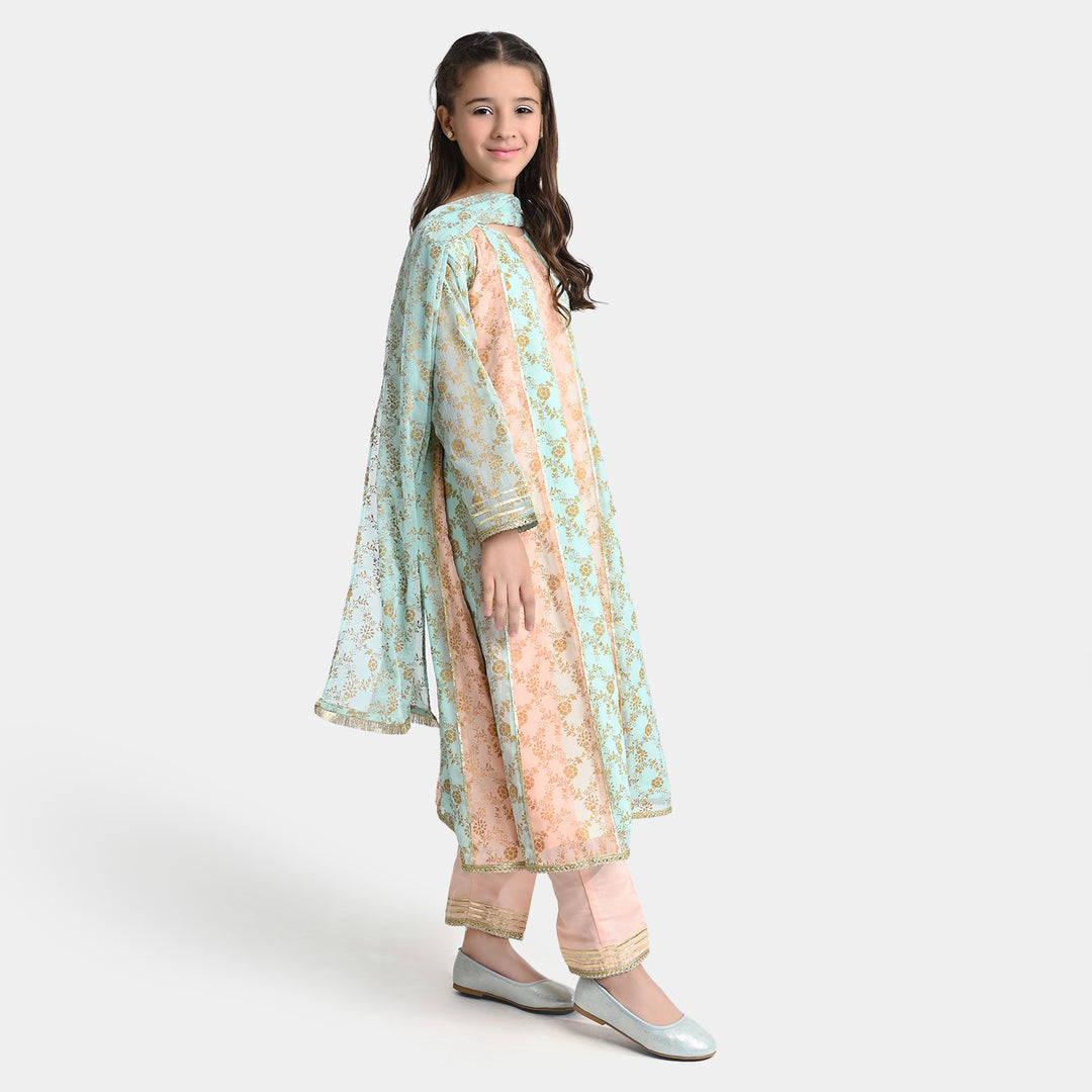 Girls Chiffon 3PCs Suit MAH-Peaker-Multi