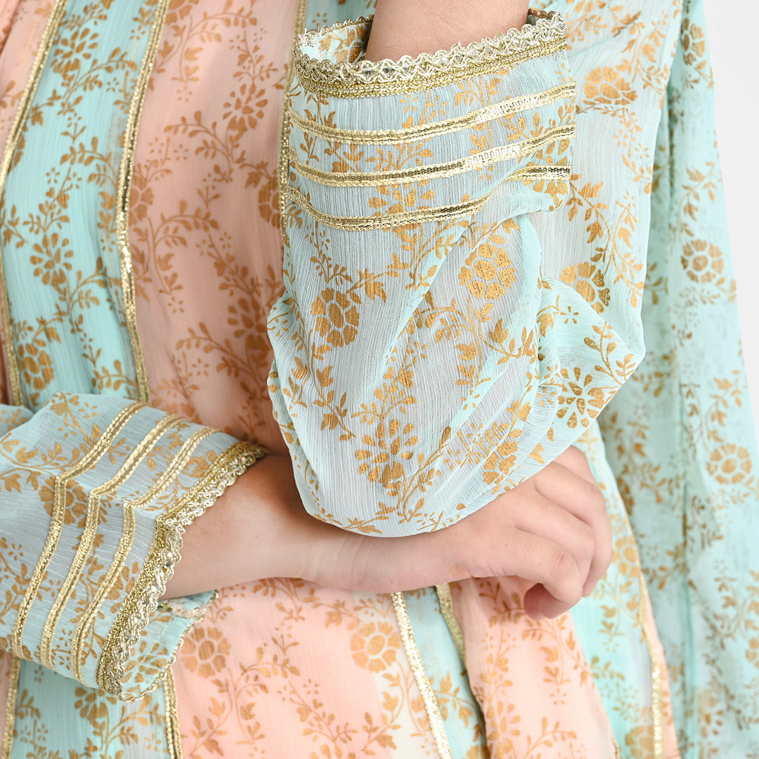 Girls Chiffon 3PCs Suit MAH-Peaker-Multi