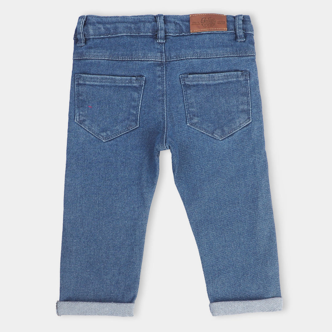Infant Boy's Denim Stretch Pant Raw Some -Mid-Blue