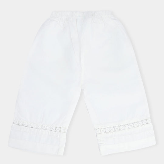 Infant Girls Cotton Trouser -White